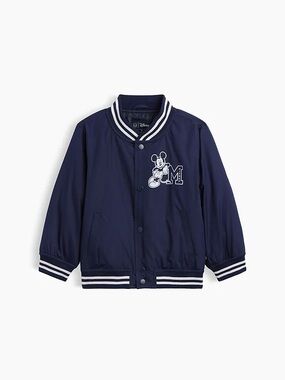 GAP Navy Mickey Varsity Jacket with White Trim